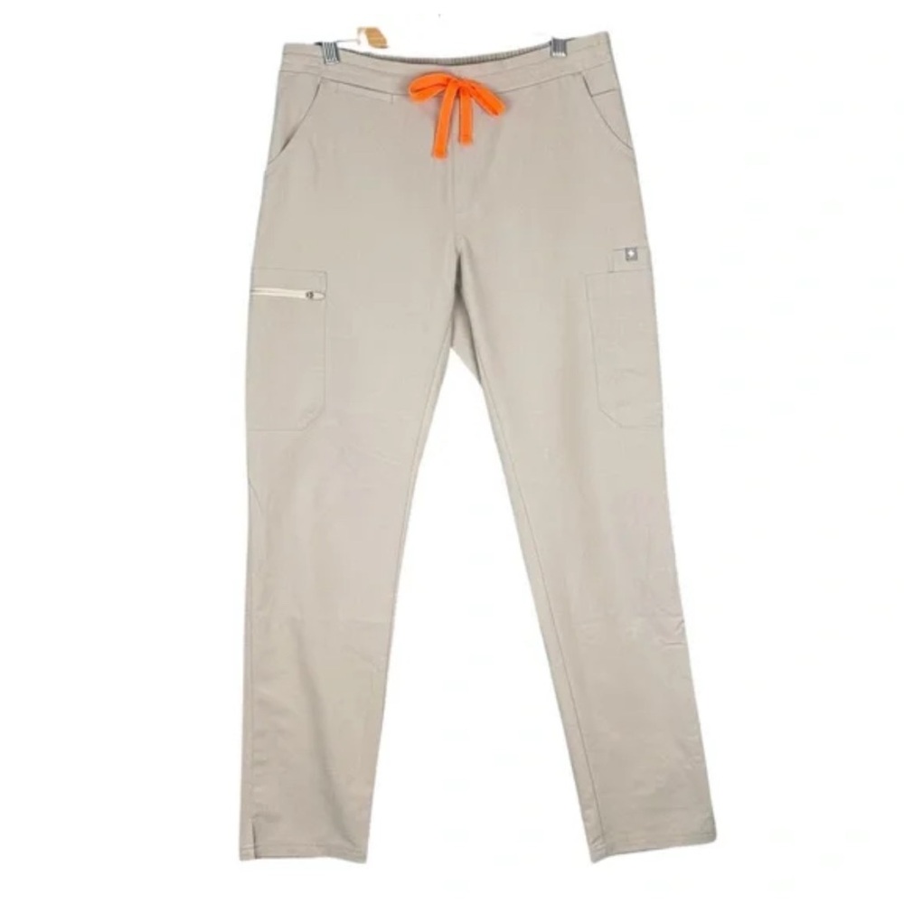 FIGS Tan Track Pants with Relaxed Fit and Technical Fabric Size M Tall